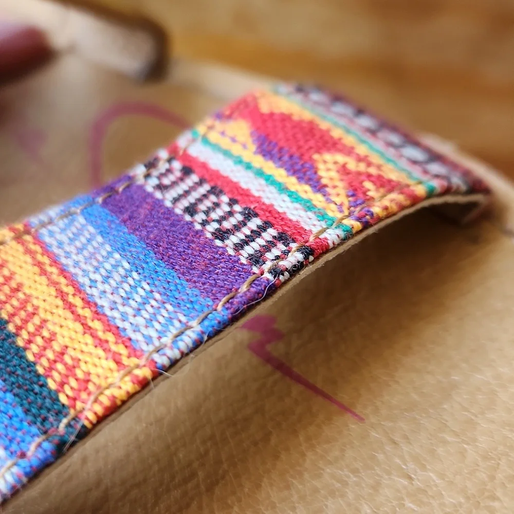 Aztec Tribal Woven Slides Sandals‎ sz 4